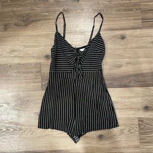 Black & white striped romper